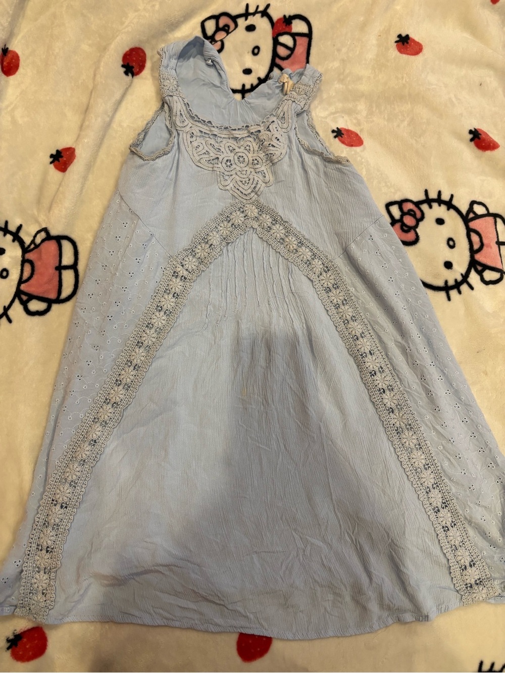 Altar'd State Pale Blue Eyelet Lace Sundress